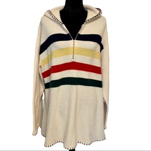 Lauren Ralph Lauren Lambswool Hudson Bay Stripe Hoodie Sweater Size 3X Rare